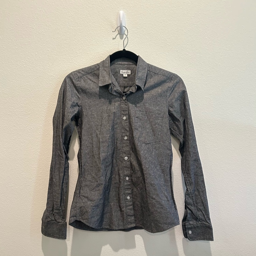 Steven Alan Reverse Seam Shirt Charcoal Melange size P